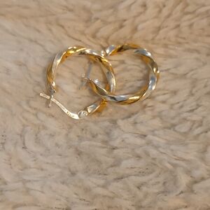 Elegant Sterling Silver Twisted Hoop Earrings